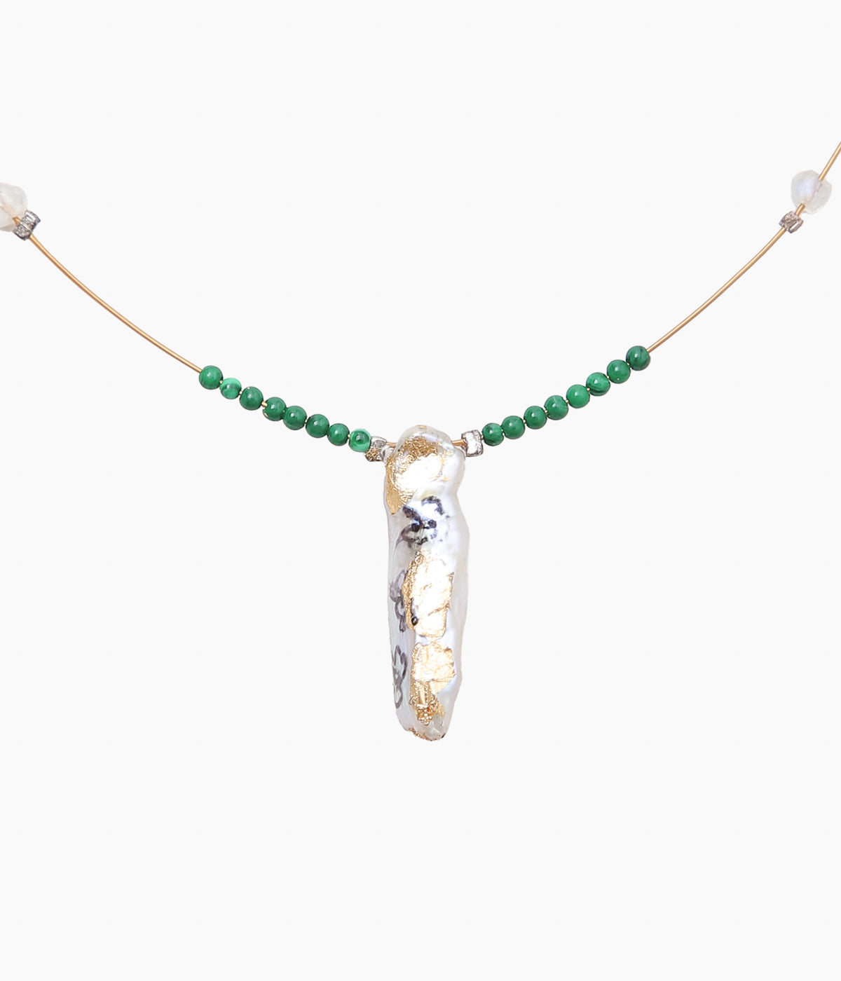 ORNAMENT&CRIME ''PEARL BEADS CHOKER'' (PEARL/SILVER/STONE)