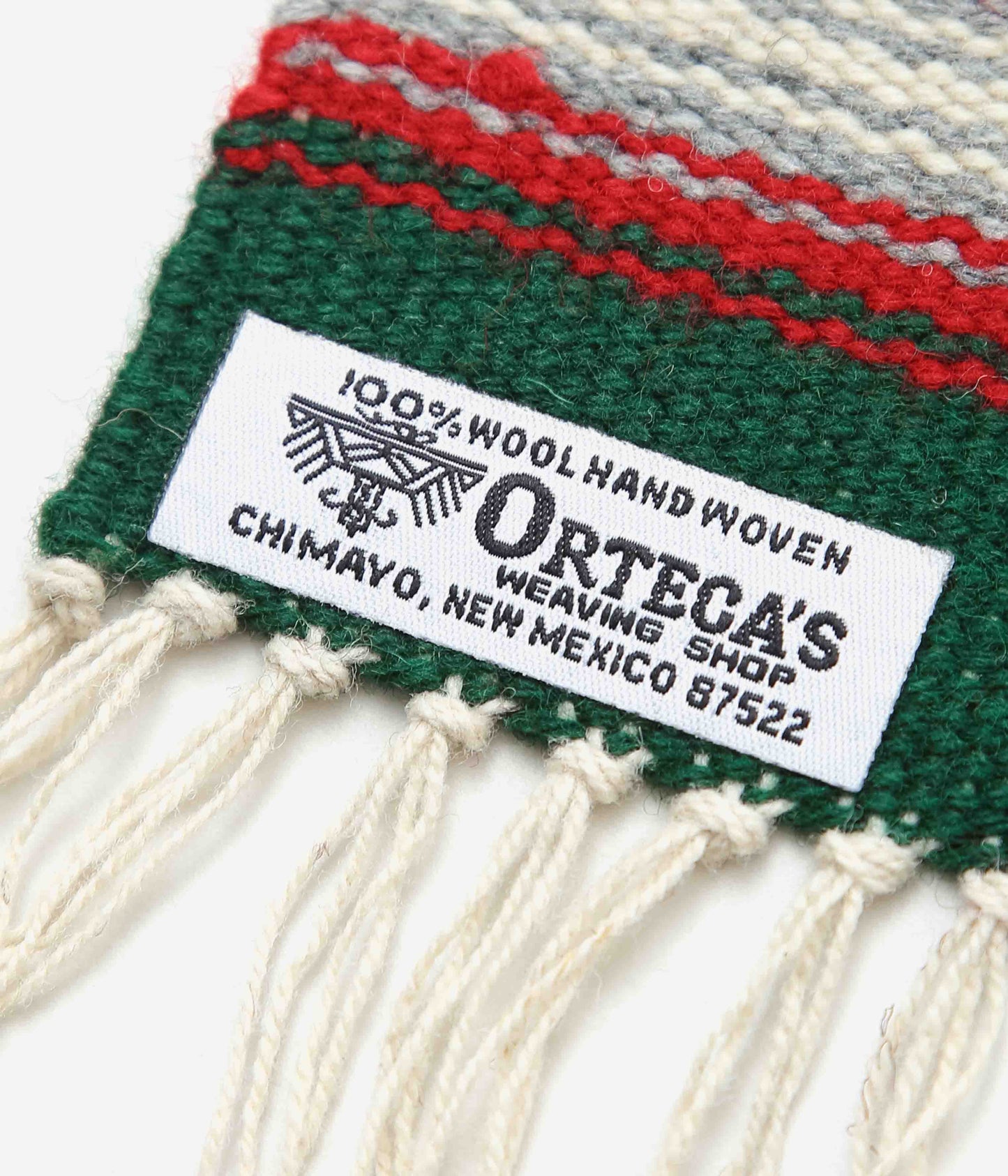ORTEGA 'S ''CHIMAYO RUG SQUARE 26 × 24cm ''(FOREST × RED)