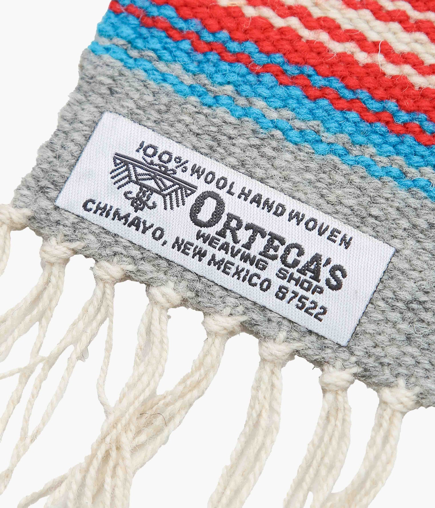 ORTEGA'S ''CHIMAYO RUG SQUARE 26×24cm'' (GREY×BLUE×RED)