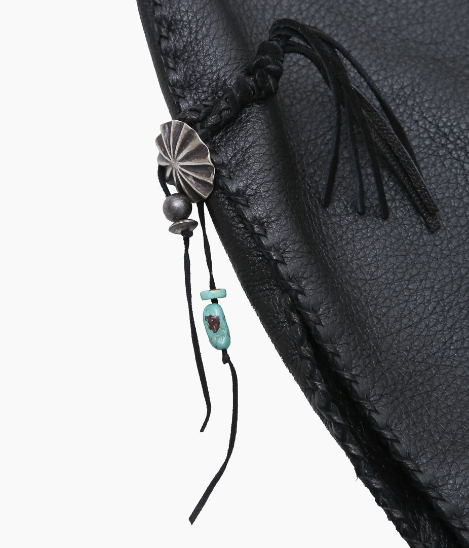 PAM DIETRICH ''DEERSKIN OPEN SIDES VEST'' (NZ BALACK)