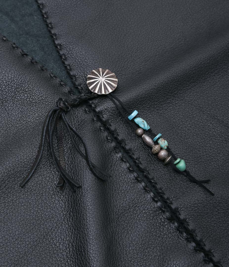 PAM DIETRICH ''DEERSKIN OPEN SIDES VEST'' (NZ BALACK)