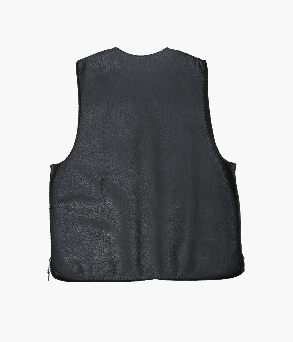 PAM DIETRICH ''DEERSKIN VEST'' (NZ BALACK)