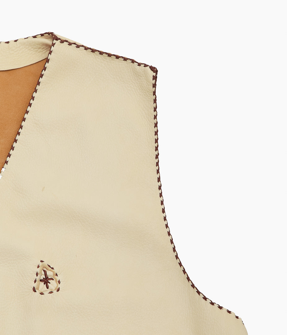 PAM DIETRICH ''DEERSKIN VEST'' (PALOMINO GRAIN / TOBACCOLACE)