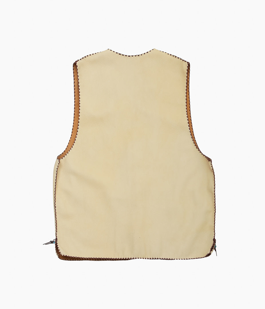 PAM DIETRICH ''DEERSKIN VEST'' (PALOMINO GRAIN / TOBACCOLACE)