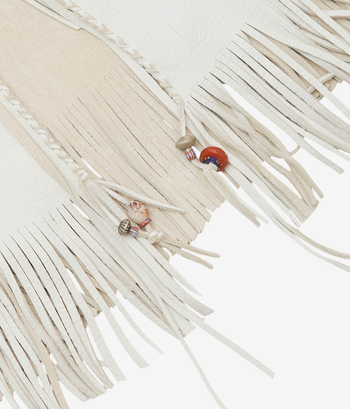 PAM DIETRICH "FRINGE DEERSKIN VEST PAINT" (CREAM GRAIN)