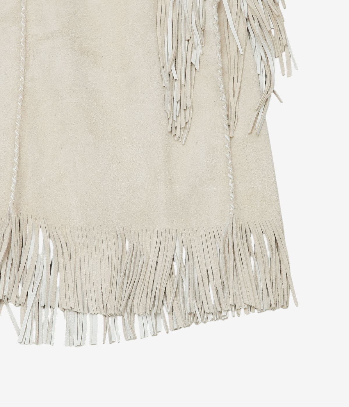 PAM DIETRICH 'FRINGE DEERSKIN VEST PAINT' (CREAM SUEDE)