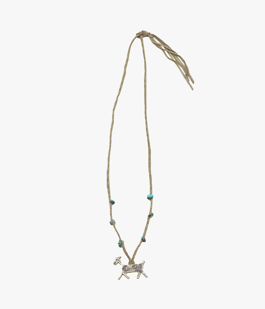 PAM DIETRICH ''HORSE DOG NECLACE / TURQUOISE'' (SILVER)