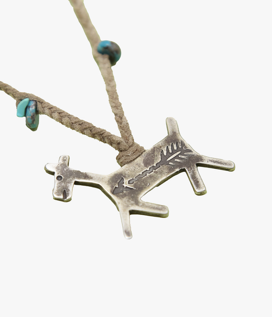 PAM DIETRICH ''HORSE DOG NECLACE / TURQUOISE'' (SILVER)