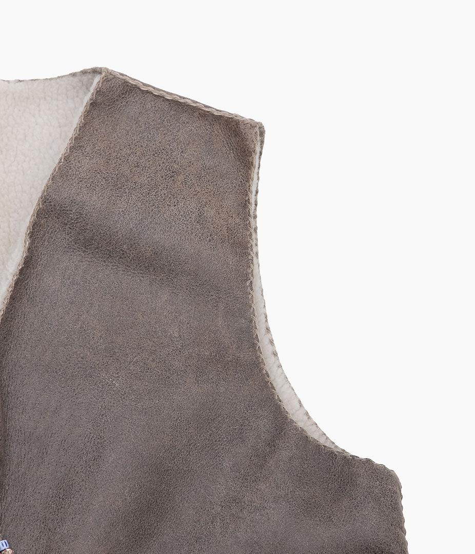 PAM DIETRICH ''MOUTON VEST'' (DISTRESSED TAUPE)