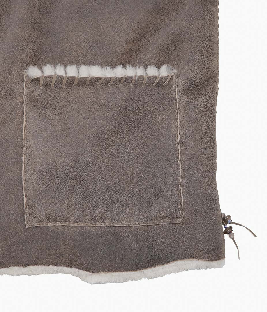 PAM DIETRICH ''MOUTON VEST'' (DISTRESSED TAUPE)