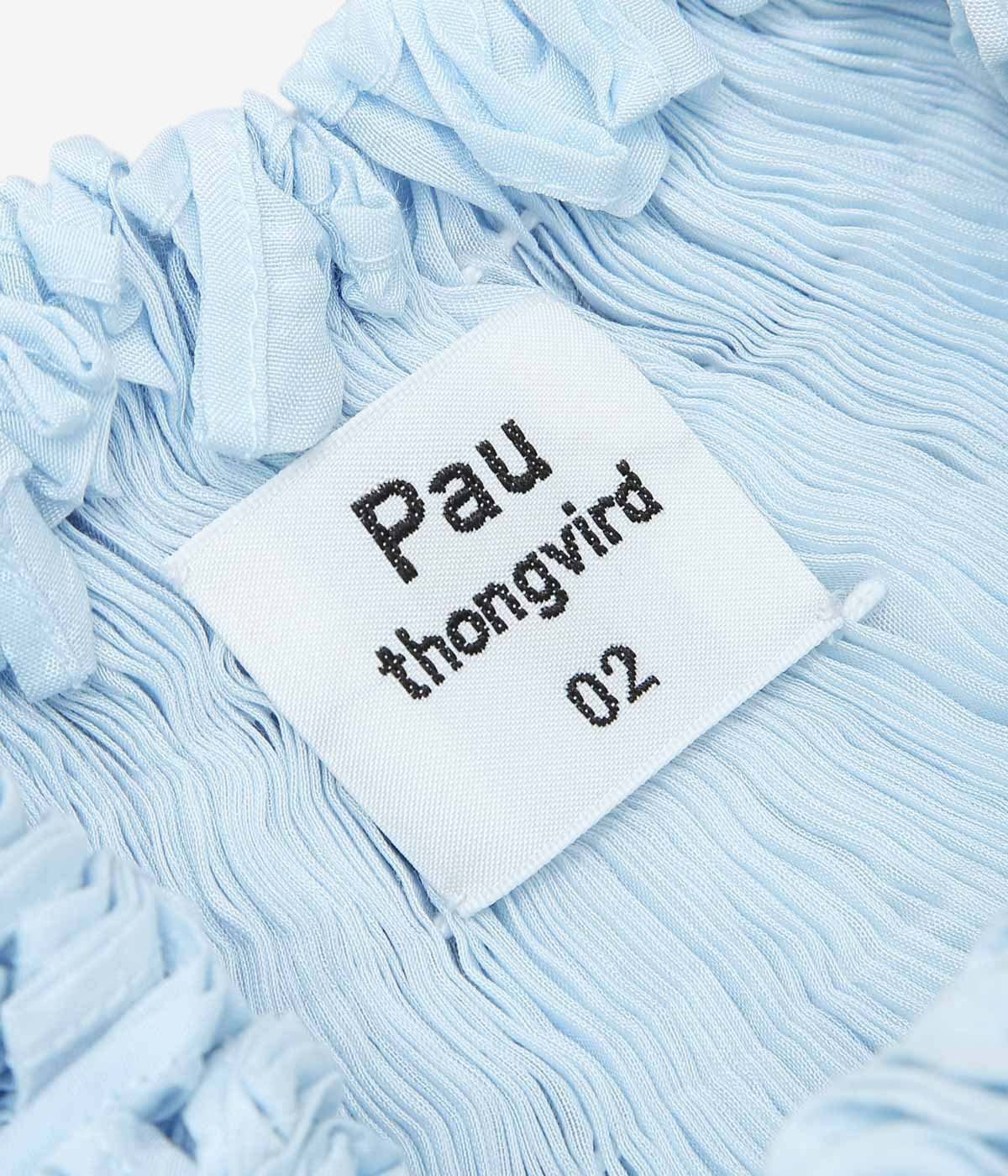 PAU THONGVIRD "DIYA Hand-Smocked Shirt" (BLUE)