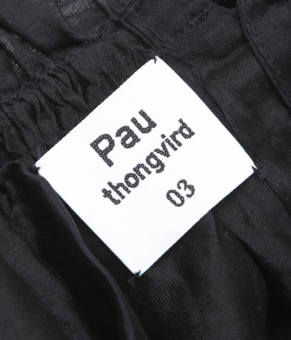 PAU THONGVIRD "UMA Drawstring Shirt" (BLACK)