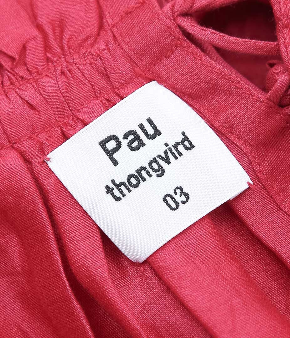 PAU THONGVIRD "UMA Drawstring Shirt" (WINE RED)