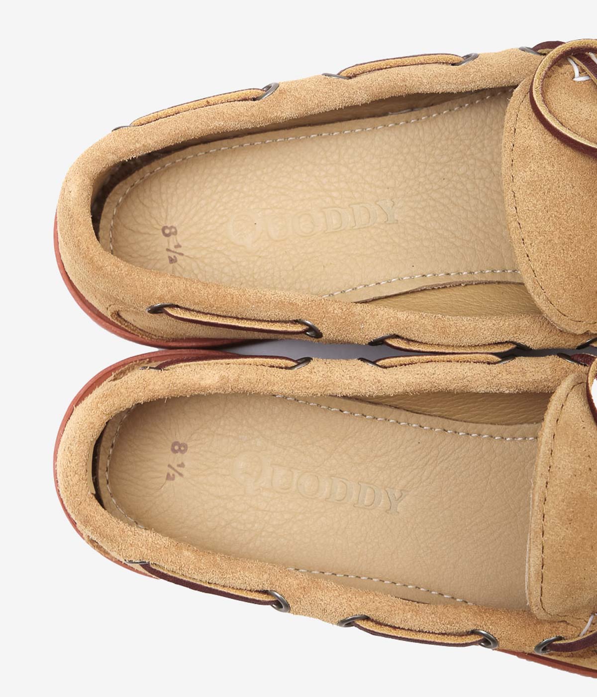 QUODDY TRAIL MOCCASIN ''CANOE SHOES(COMFORT LUG SOLE)'' (TOAST SUEDE)