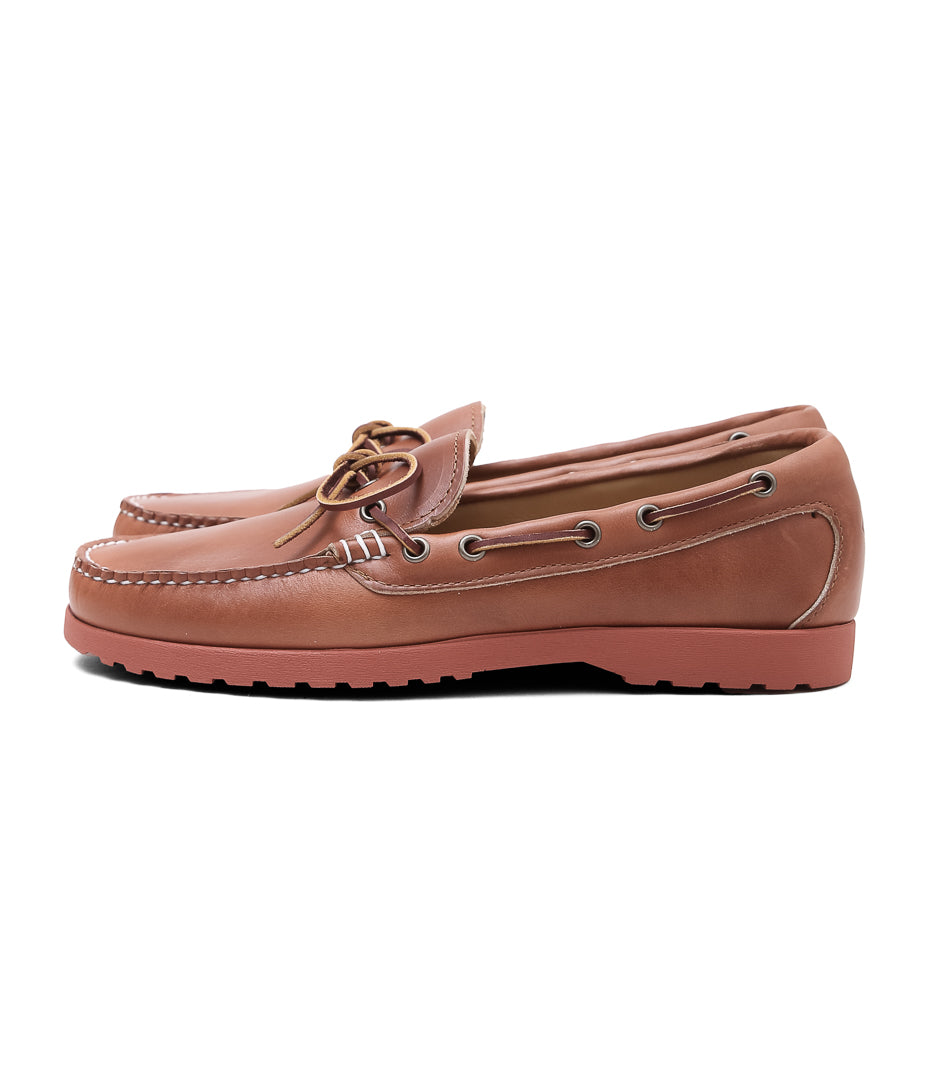 QUODDY TRAIL MOCCASIN ''CANOE SHOES(COMFORT LUG SOLE)'' (WHISKY LEATHER)