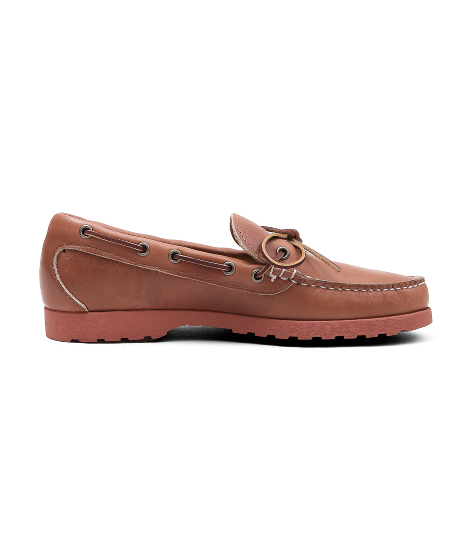 QUODDY TRAIL MOCCASIN ''CANOE SHOES(COMFORT LUG SOLE)'' (WHISKY LEATHER)