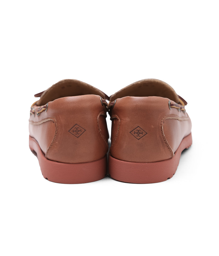 QUODDY TRAIL MOCCASIN ''CANOE SHOES(COMFORT LUG SOLE)'' (WHISKY LEATHER)