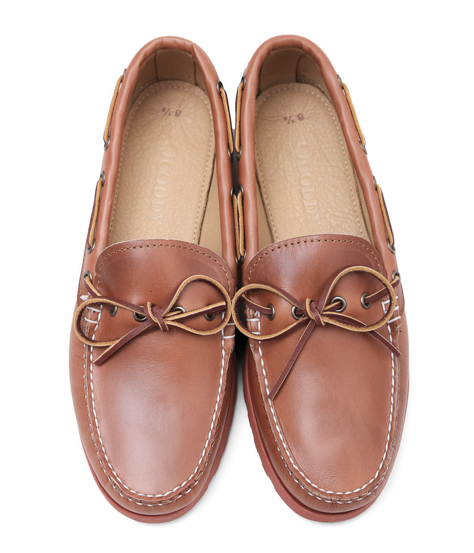 QUODDY TRAIL MOCCASIN ''CANOE SHOES(COMFORT LUG SOLE)'' (WHISKY LEATHER)