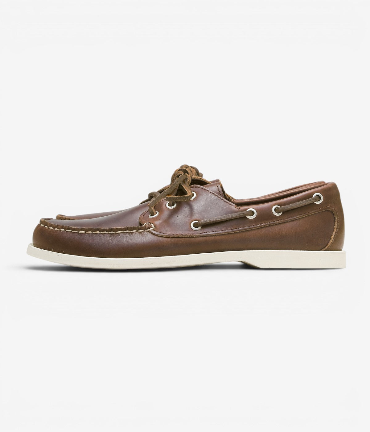 QUODDY TRAIL MOCCASIN ''HEAD BOAT SHOE(WHITE BOAT SOLE)'' (BROWN