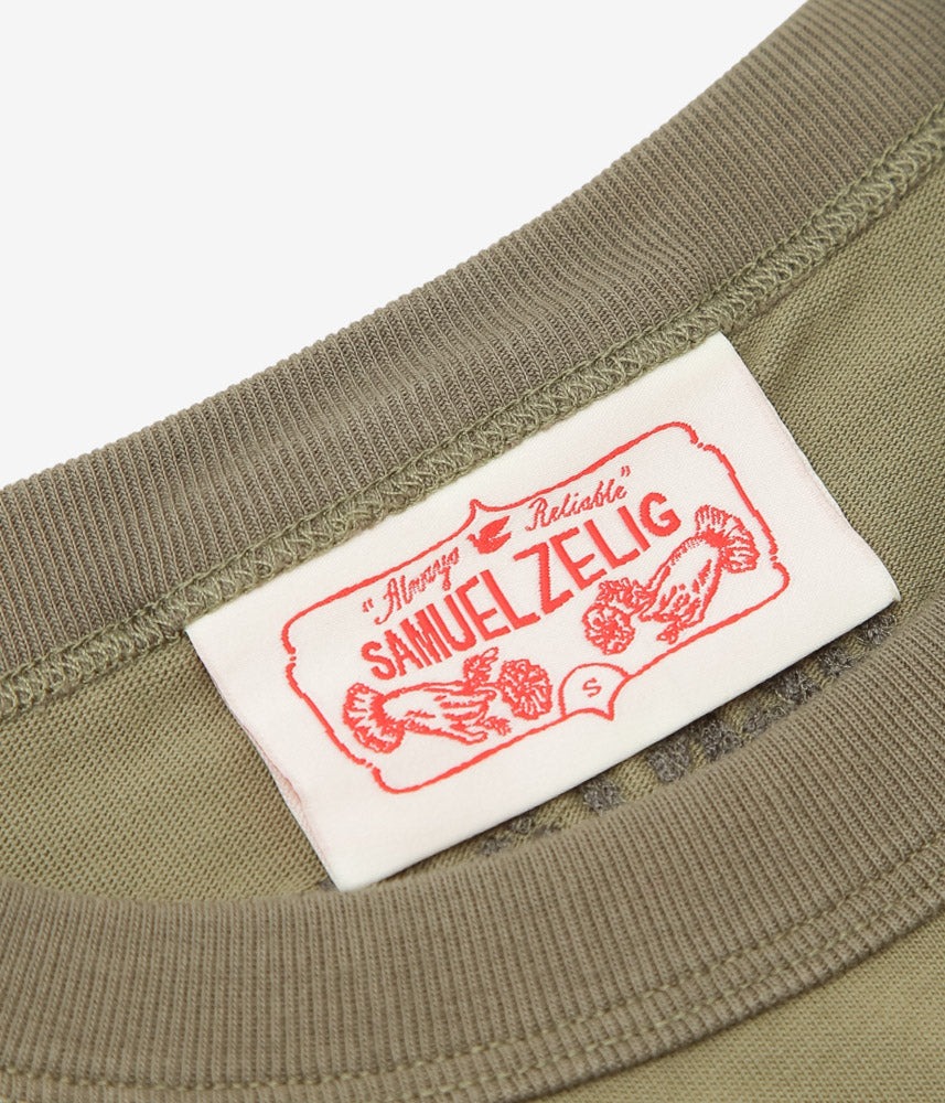 SAMUEL ZELIG ''DUFFLE TEE'' (TWO TONE OLIVE)
