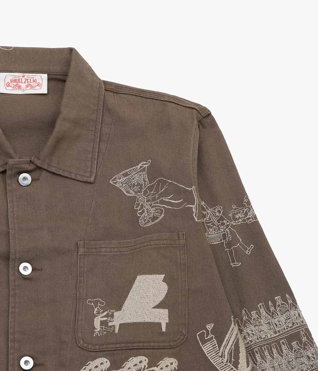 SAMUEL ZELIG ''RESTAURANT CHORE JACKET''(BROWN)