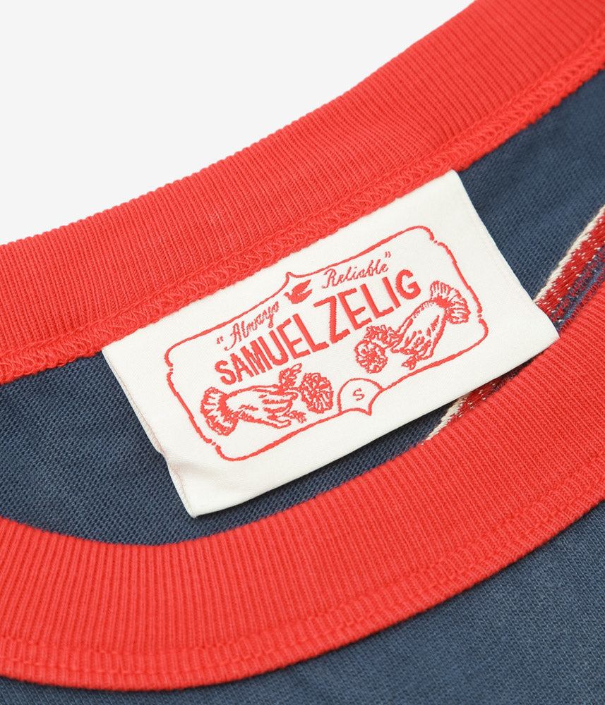 SAMUEL ZELIG ''SERVICE TEE'' (NAVY RED RINGER)