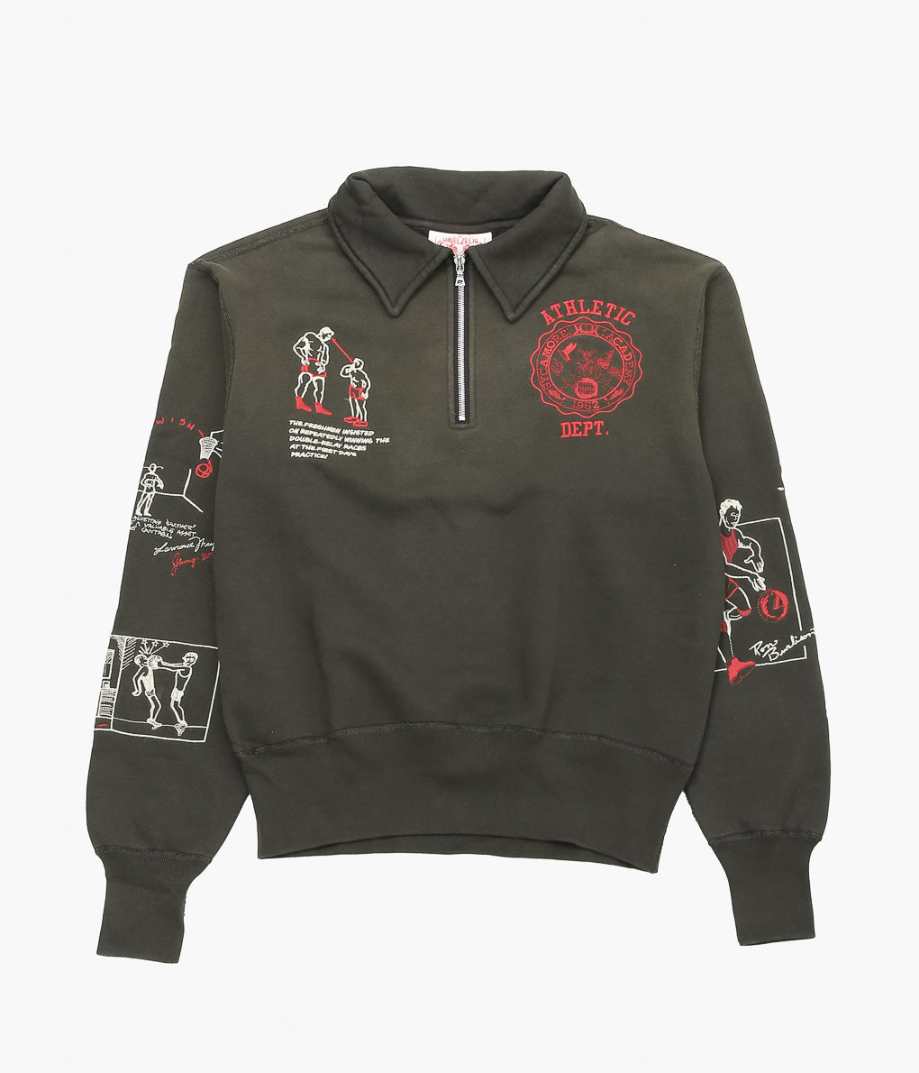 SAMUEL ZELIG ''VARSITY 1/4 ZIP'' (FADED BLACK)