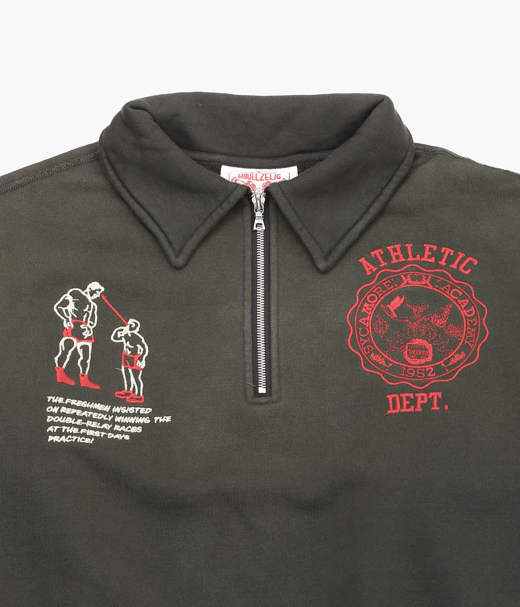 SAMUEL ZELIG ''VARSITY 1/4 ZIP'' (FADED BLACK)