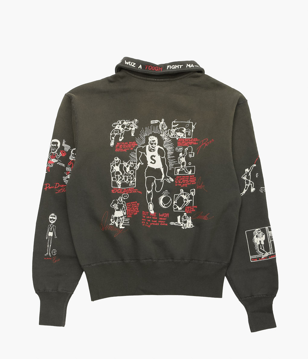 SAMUEL ZELIG ''VARSITY 1/4 ZIP'' (FADED BLACK)
