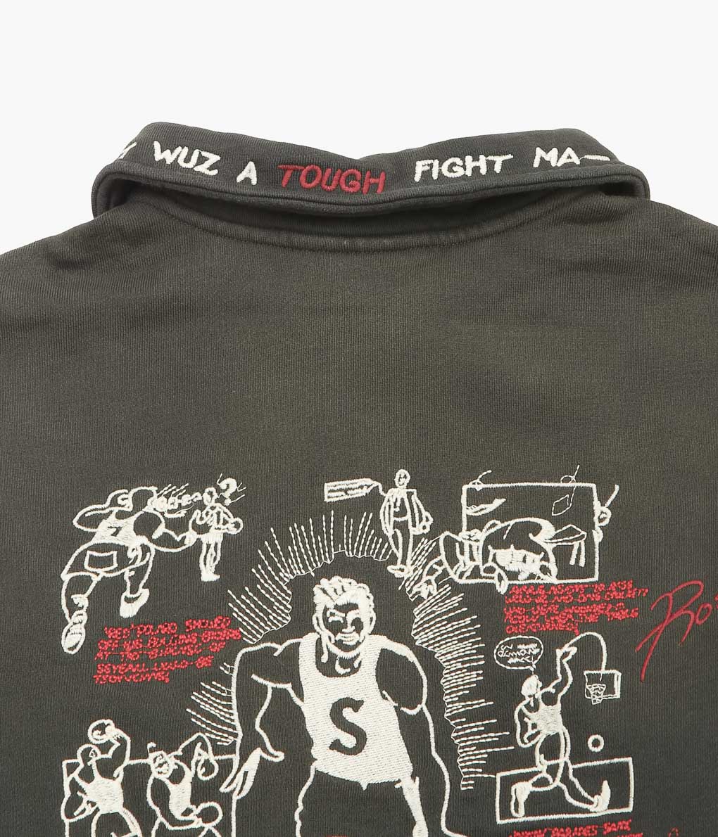 SAMUEL ZELIG ''VARSITY 1/4 ZIP'' (FADED BLACK)