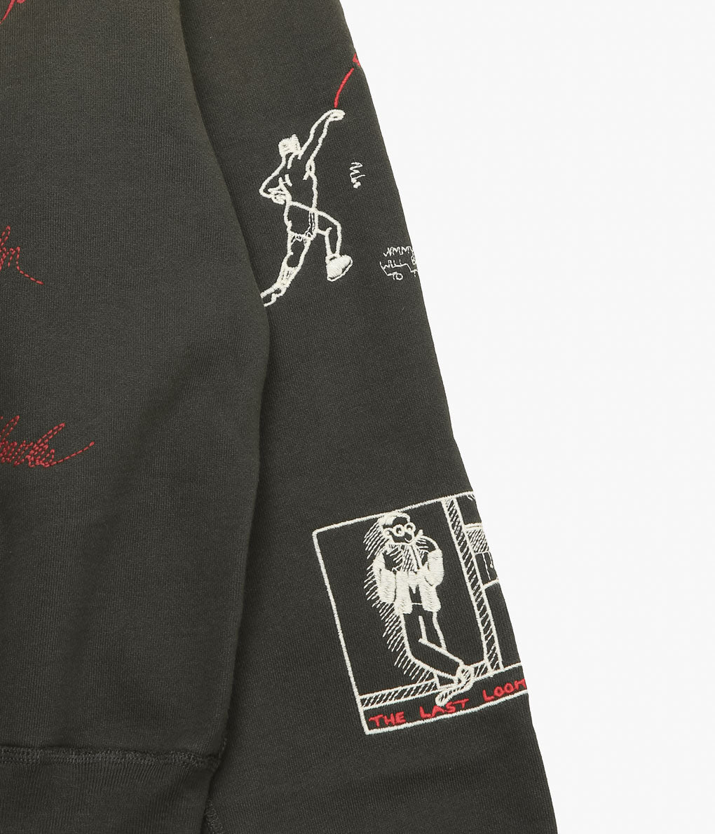 SAMUEL ZELIG ''VARSITY 1/4 ZIP'' (FADED BLACK)