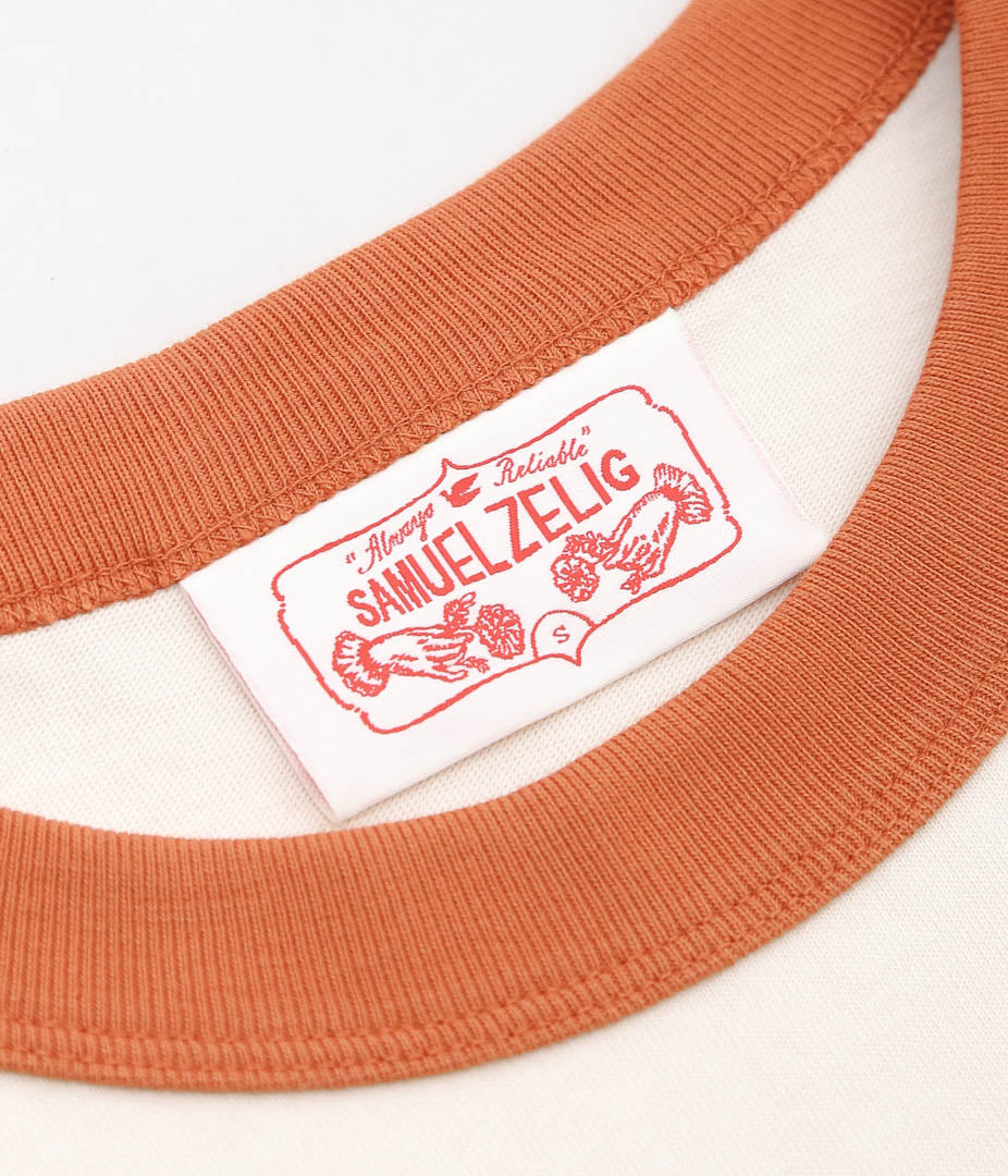 SAMUEL ZELIG ''YEARBOOK TEE'' (ORANGE RINGER)