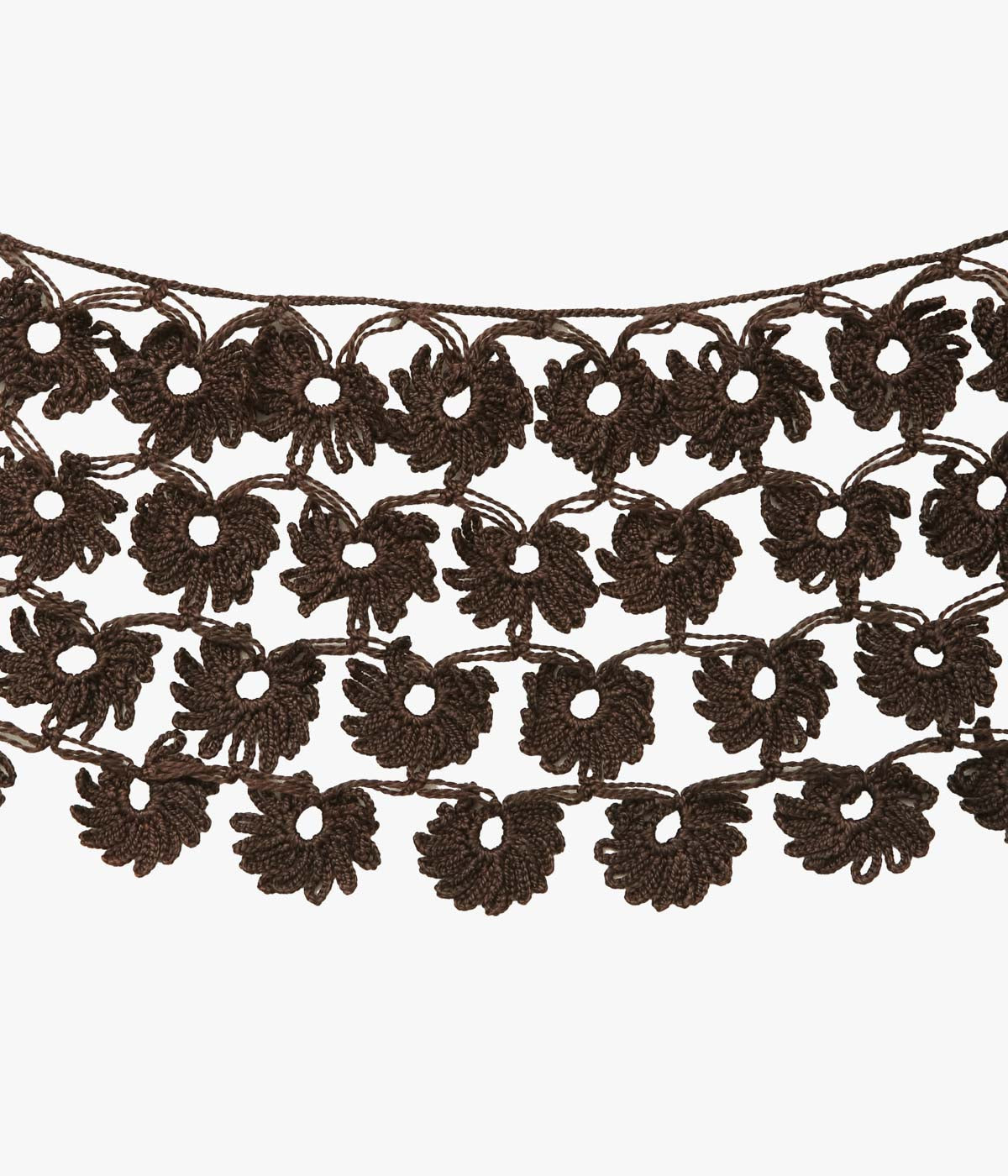 SERA STUDIO "OYA HAND EMBROIDERY BELT W/ LARGE FLOWERS" (BROWN)