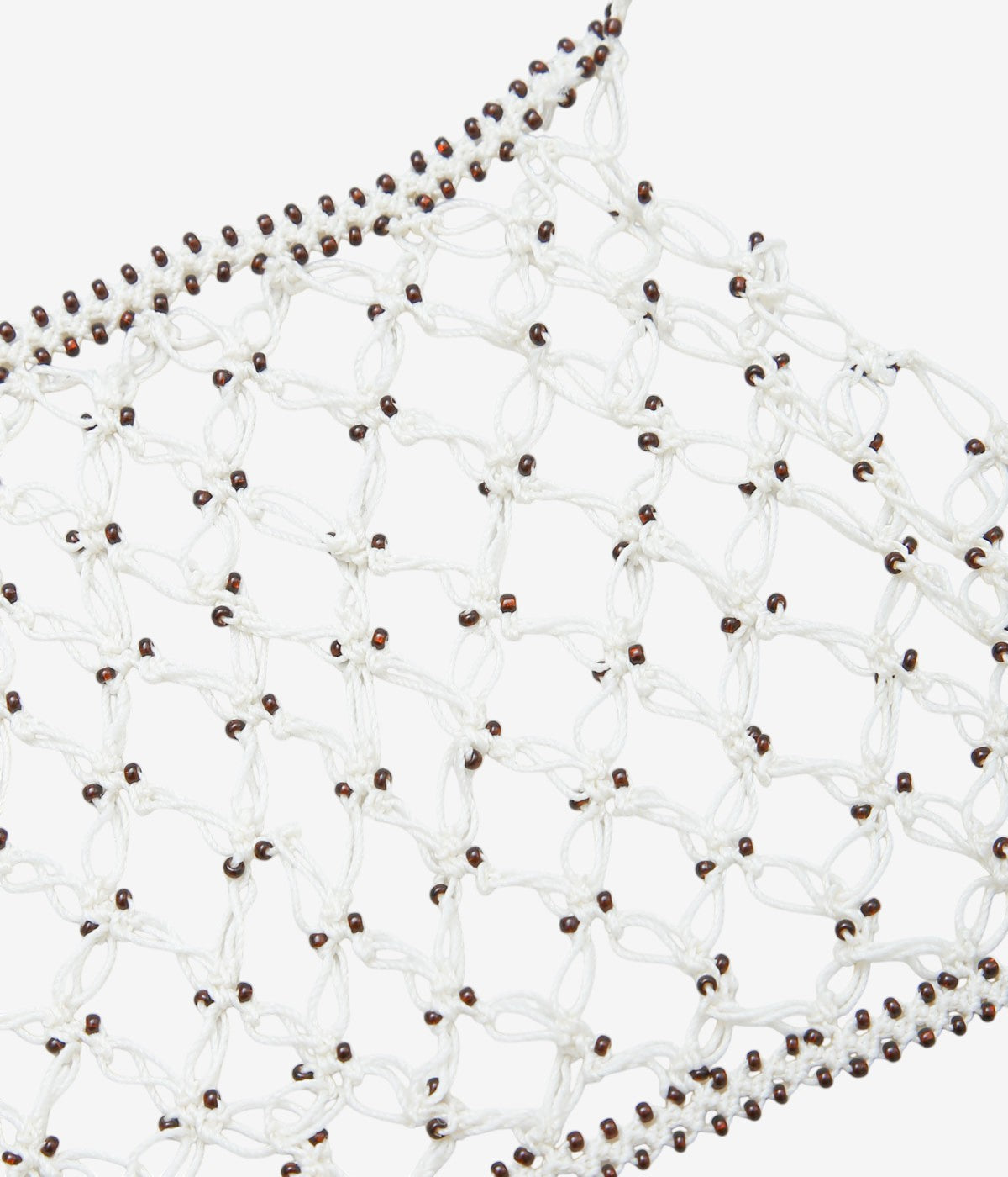 SERA STUDIO ''OYA HAND EMBROIDERY GLASS BEADED BRA'' (OFF WHITE/BROWN BEADS)