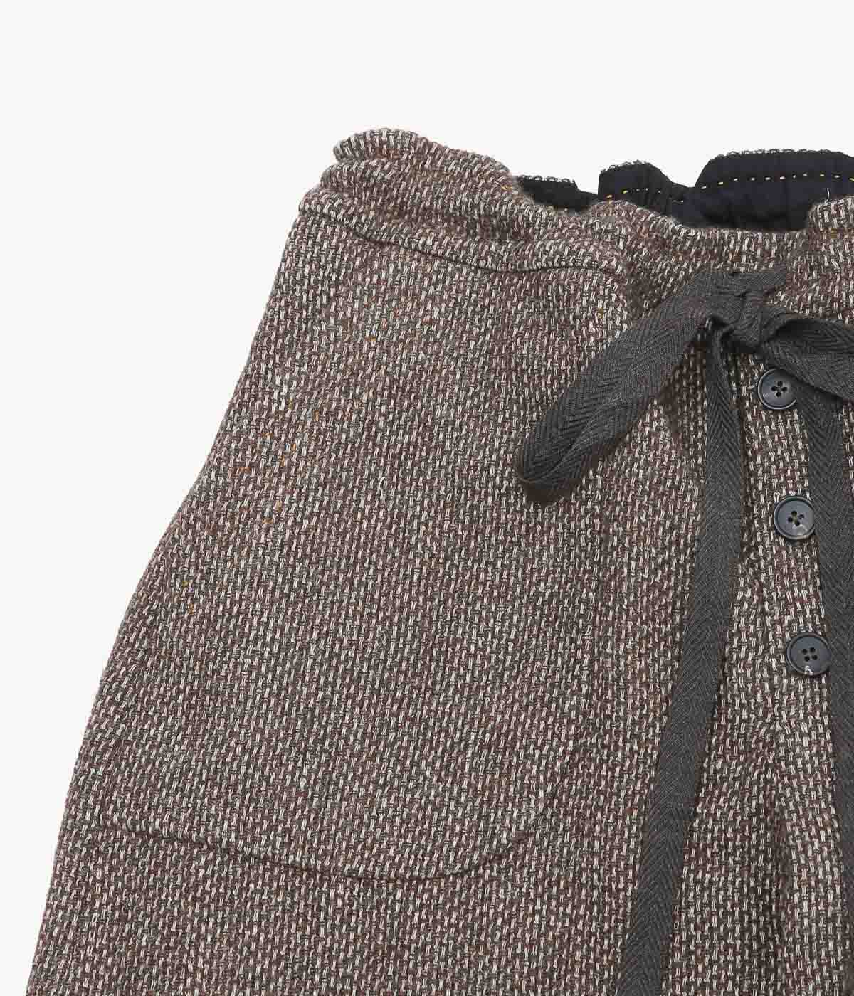 SEVENTY FIVE ''DRAWSTRING TROUSERS (LINEN / WOOL)'' (BROWN)