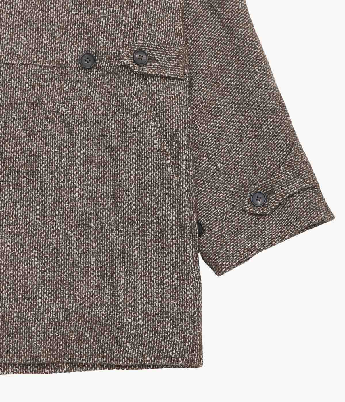 SEVENTY FIVE ''MID-LENGTH PIPA JACKET (LINEN / WOOL)'' (BROWN)