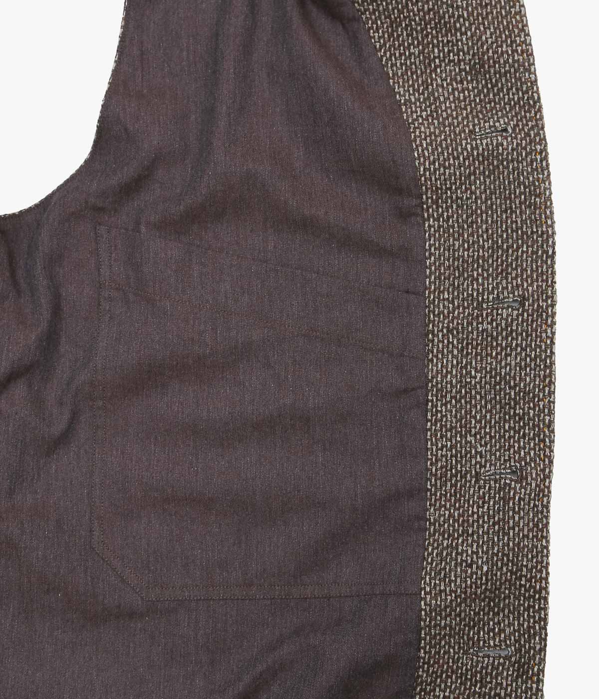 SEVENTY FIVE ''MID-LENGTH PIPA JACKET (LINEN / WOOL)'' (BROWN)