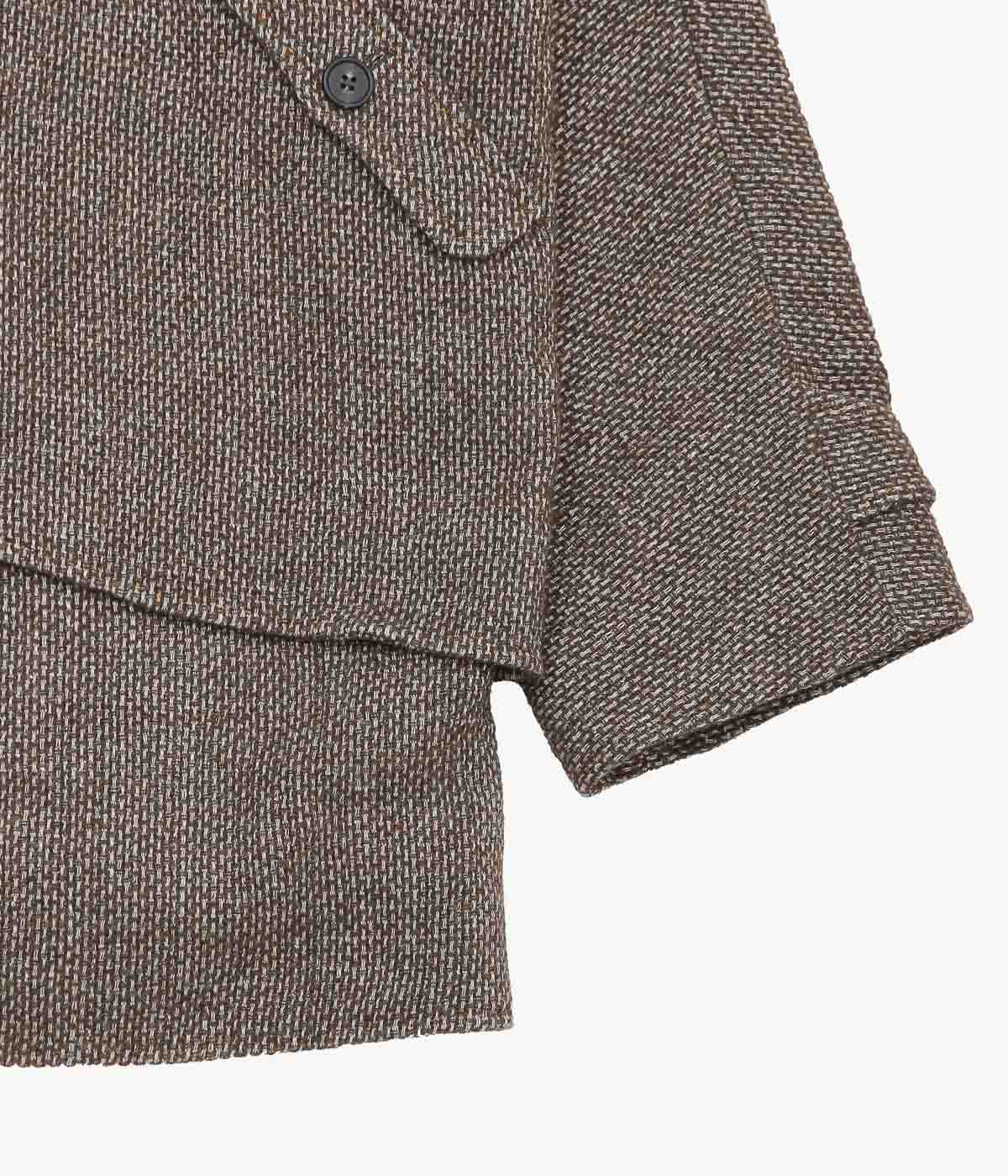SEVENTY FIVE ''MID-LENGTH PIPA JACKET (LINEN / WOOL)'' (BROWN)