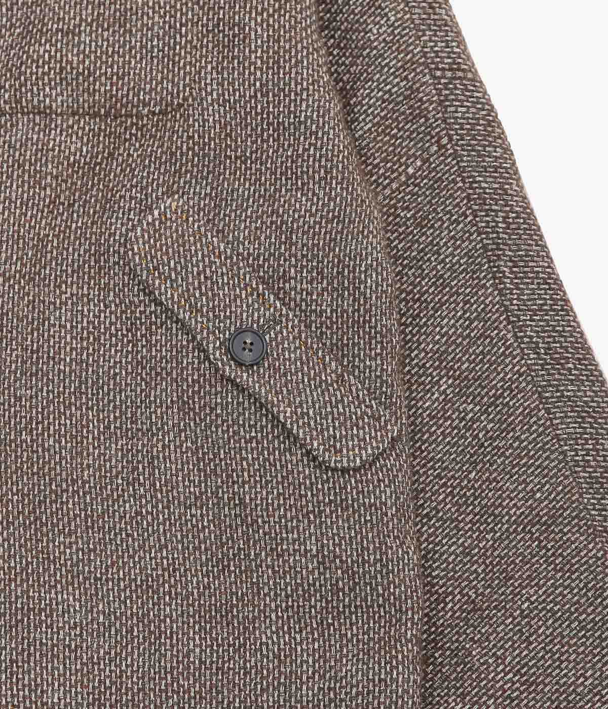 SEVENTY FIVE ''MID-LENGTH PIPA JACKET (LINEN / WOOL)'' (BROWN)