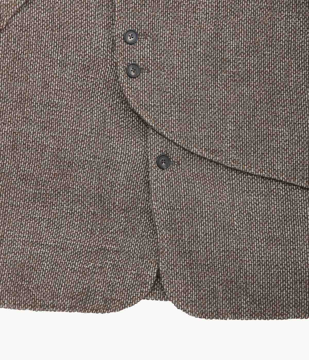 SEVENTY FIVE ''MID-LENGTH PIPA JACKET (LINEN / WOOL)'' (BROWN)