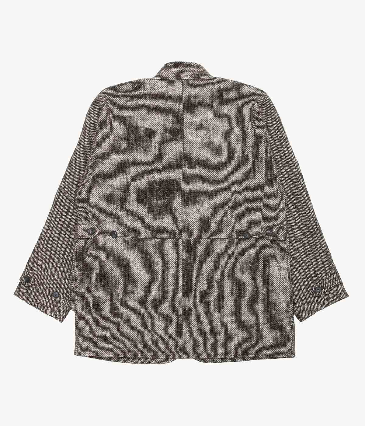 SEVENTY FIVE ''MID-LENGTH PIPA JACKET (LINEN / WOOL)'' (BROWN)