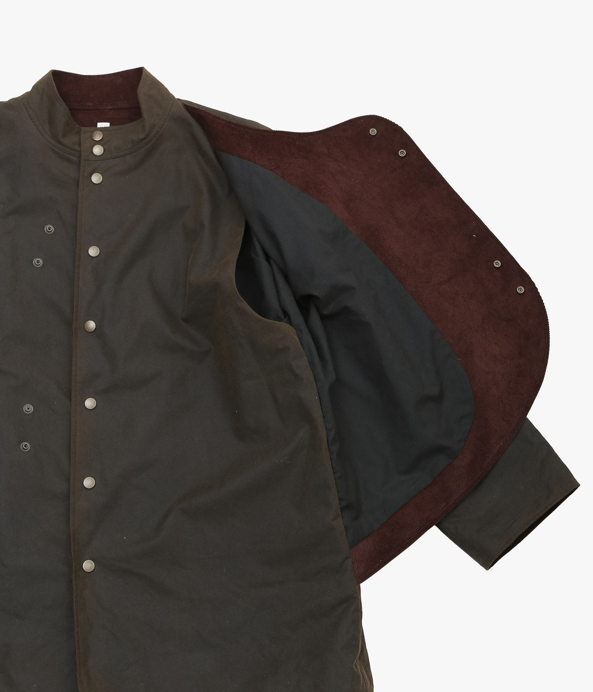 SEVENTY FIVE ''MID-LENGTH PIPA JACKET (WAXED COTTON)'' (OLIVE)