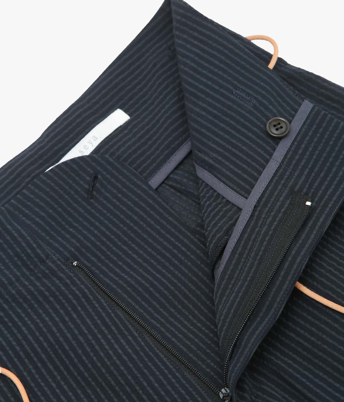 SEYA. ''NAM OU RIVER TRIP PANTS'' (STRIPED LAO NAVY)