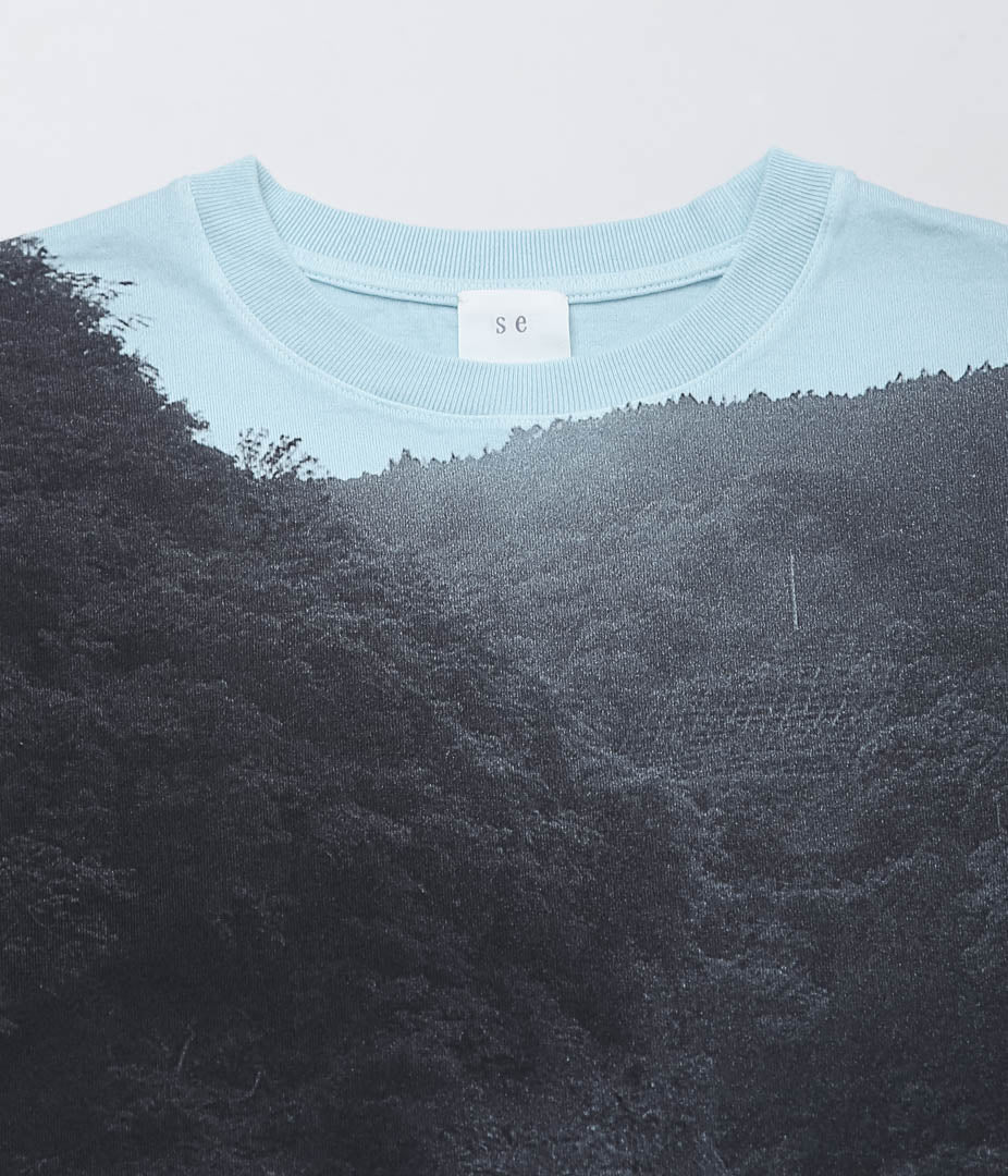 SEYA. ''PRINTED T-SHIRT'' (WATER-RIVER-B&W PRINT)