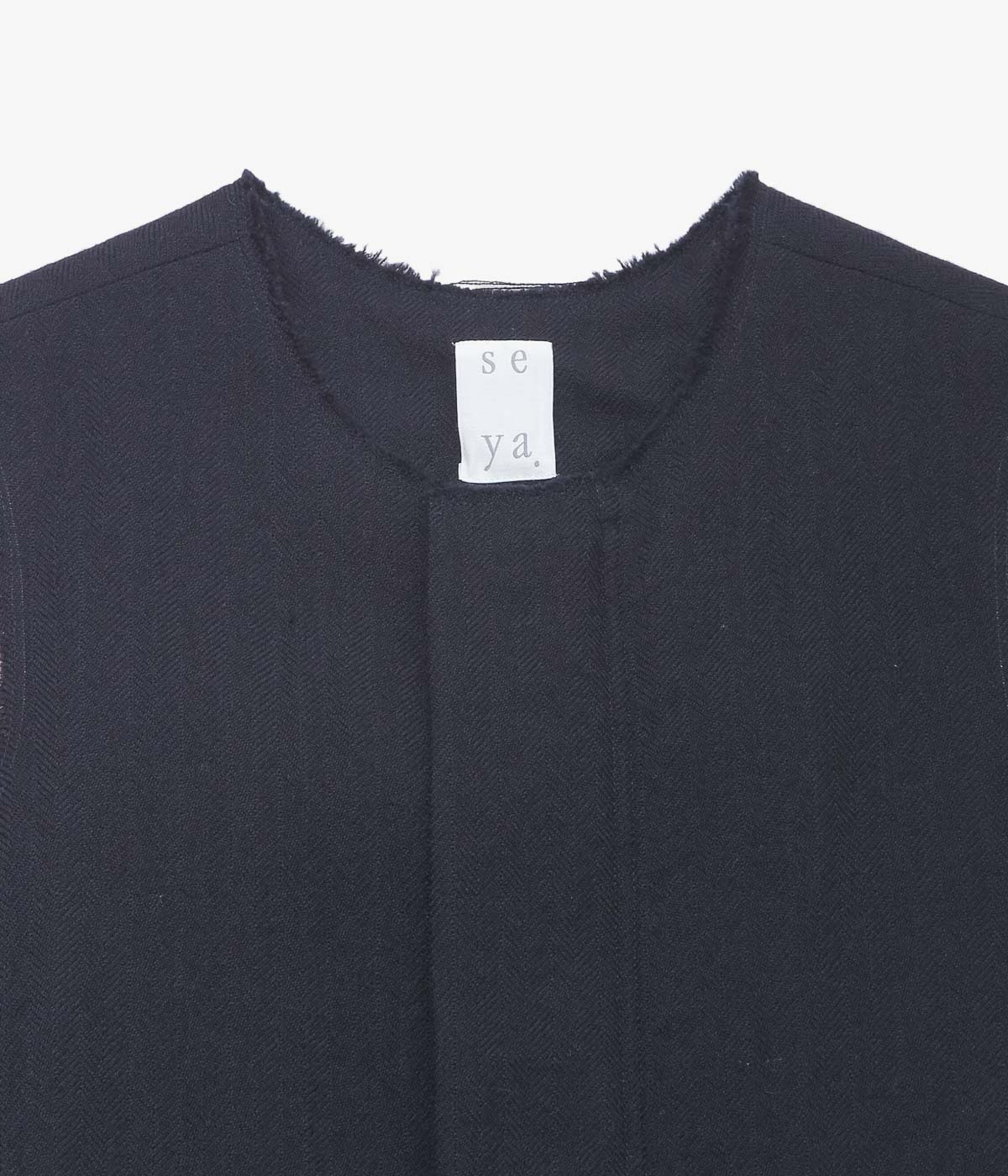 SEYA. ''RAYMOND HERRINGBONE VEST'' (MID NIGHT)