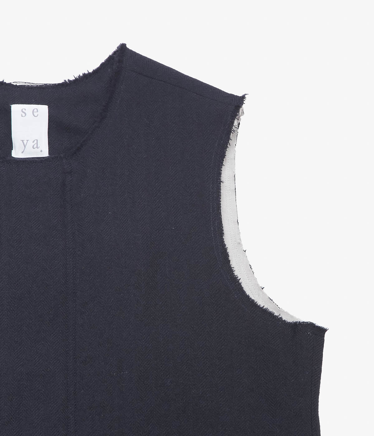 SEYA. ''RAYMOND HERRINGBONE VEST'' (MID NIGHT)