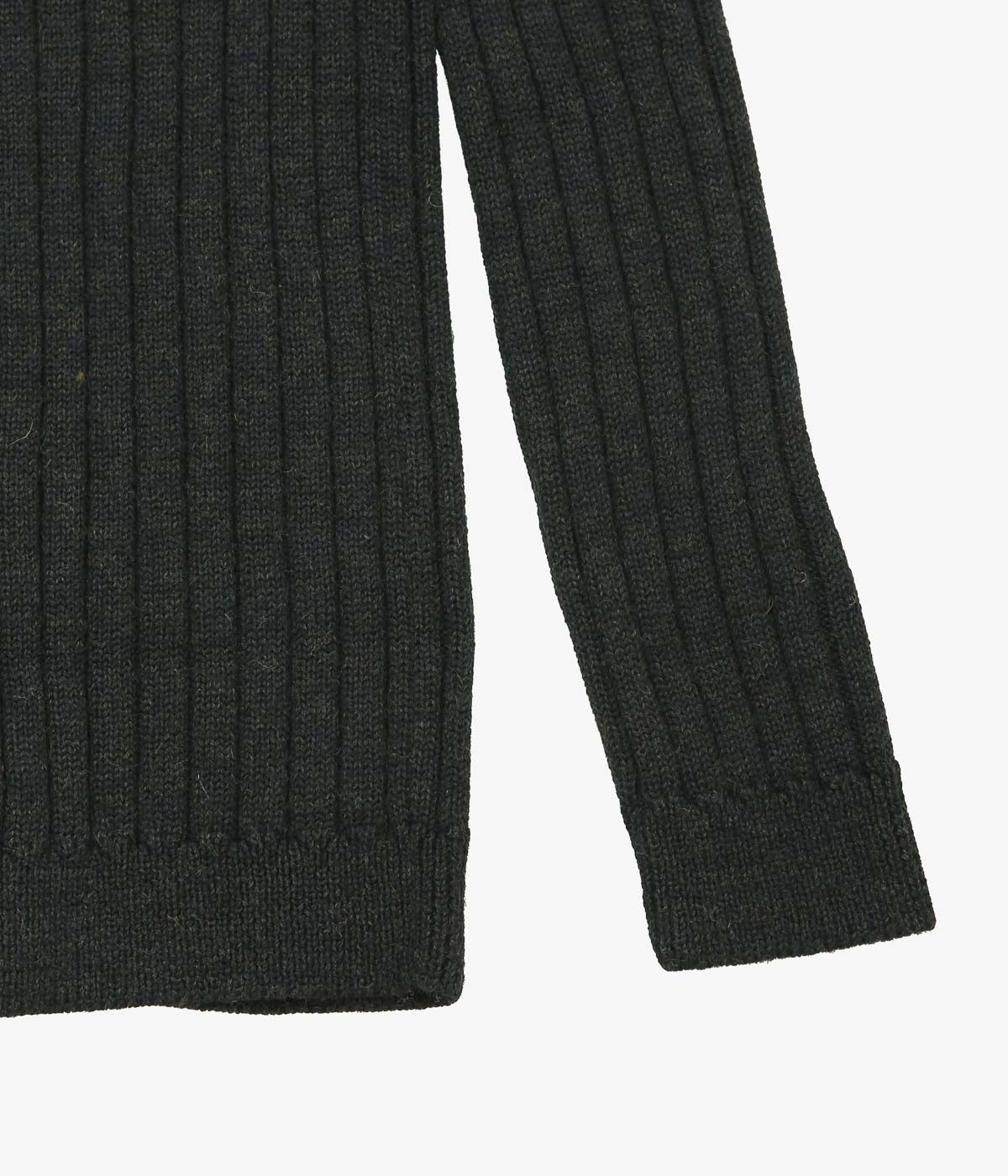 SEYA. ``SHRINKED RIB CARDIGAN'' (SPRUCE)