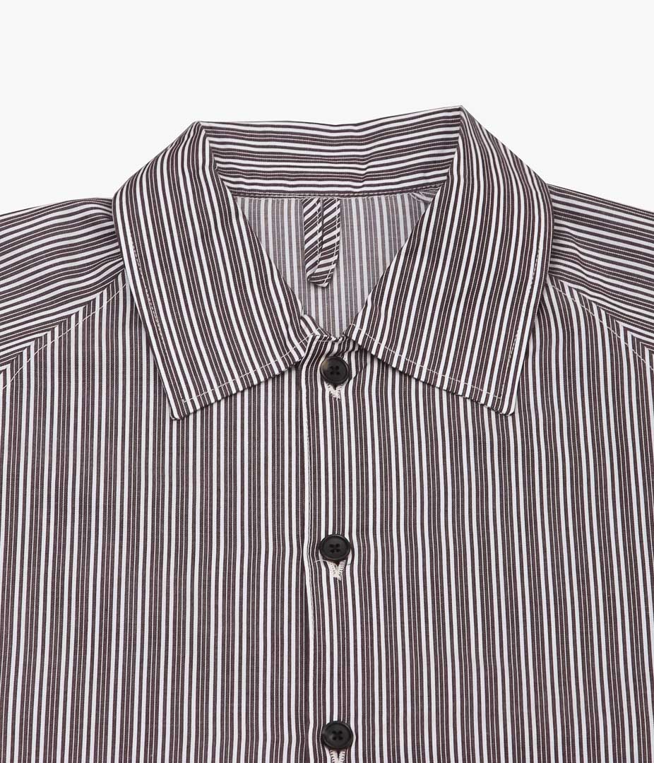 SILLAGE ''BIG POCKET OVERSHIRT'' (DEADSTOCK BROWN RANDOM STRIPE)