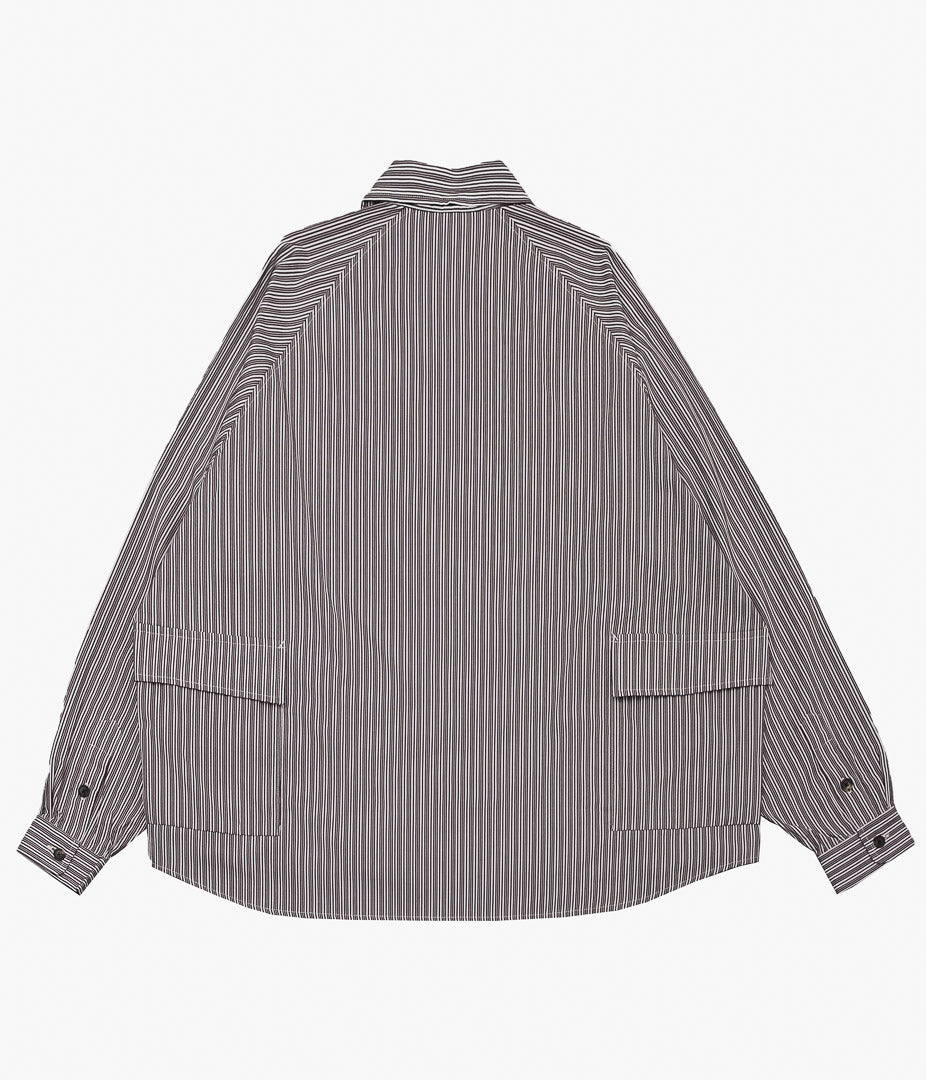 SILLAGE ''BIG POCKET OVERSHIRT'' (DEADSTOCK BROWN RANDOM STRIPE)