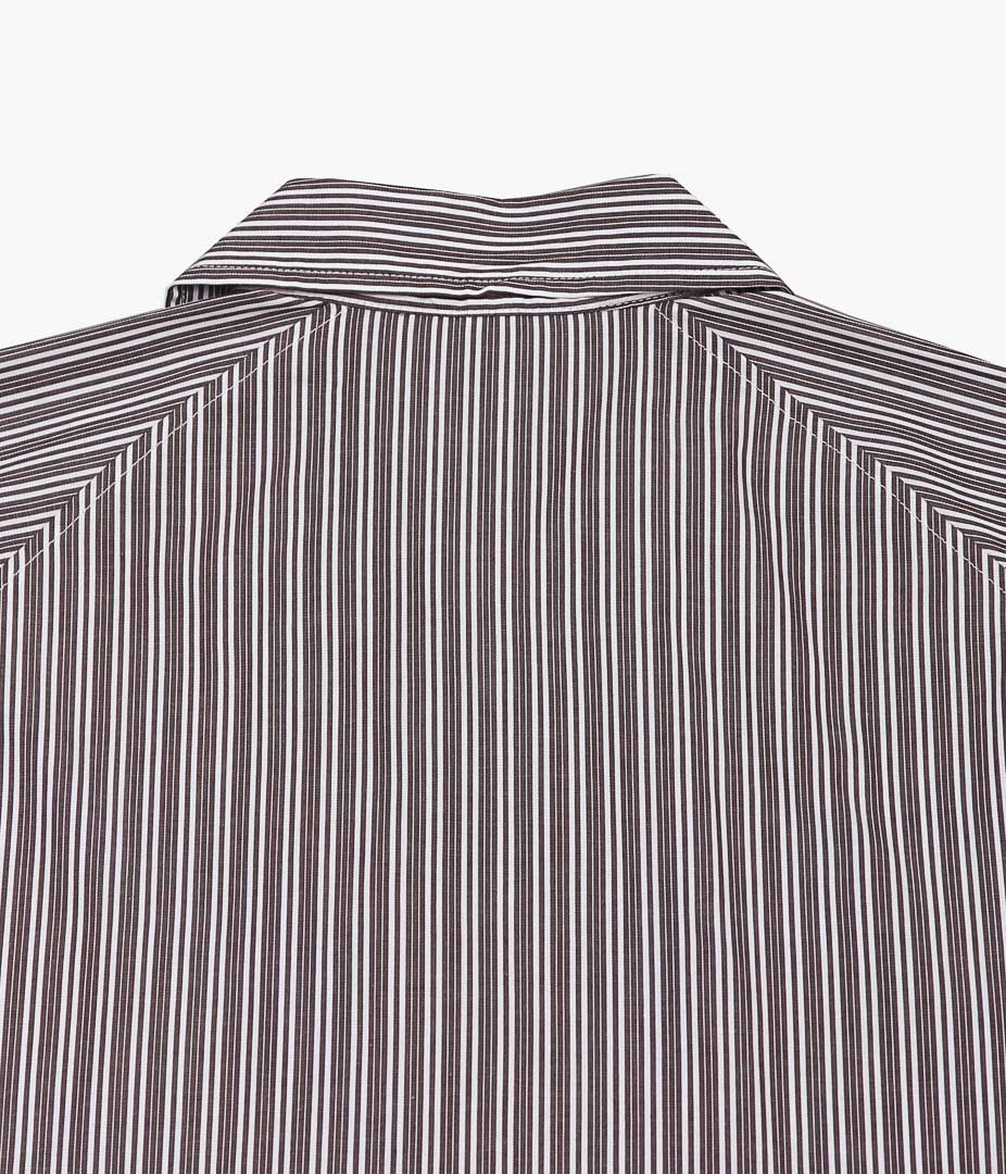 SILLAGE ''BIG POCKET OVERSHIRT'' (DEADSTOCK BROWN RANDOM STRIPE)